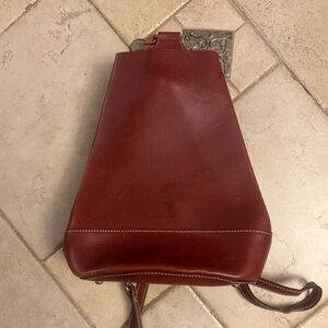 Vintage Dooney and Bourke Leather Pyramid Backpack Red Brown
